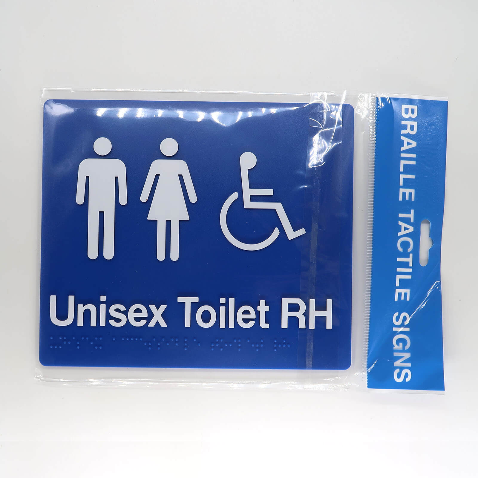 Unsex Toilet RH Braille Sign-Blue